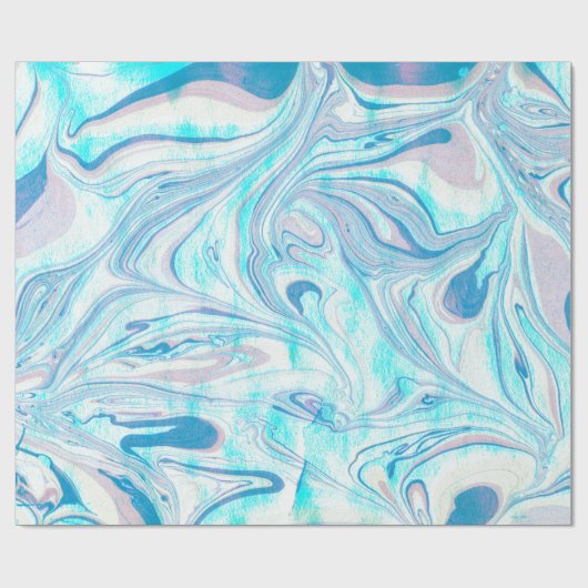 Wirbel aus farbenfrohem Marmor Geschenkpapier (Flach)