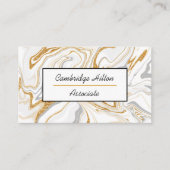 Wirbel aus Gold, Weiß und Graumarmor Visitenkarte (Vorderseite)