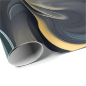 Wirbel aus Goldrauchen auf schwarz Geschenkpapier (Rolleneckpunkt)