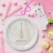 Wirbel aus Goldwhisk Bakery Patisserie Marmor Pappteller (Party)