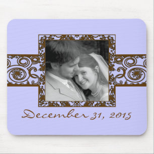 Wirbel aus Grün und Schwarz und Blumen Mousepad