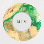 Wirbel aus grünem und goldfarbenem Marmor Etiketten (Design 2)