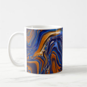 Wirbel aus Kupfer und blauem Marmor Kaffeetasse