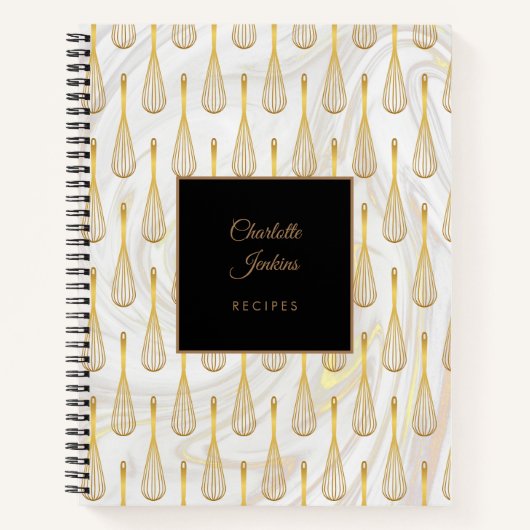 Wirbel aus Marbella-Muster (Gold Whisk Muster) Rez Notizblock (Vorderseite)