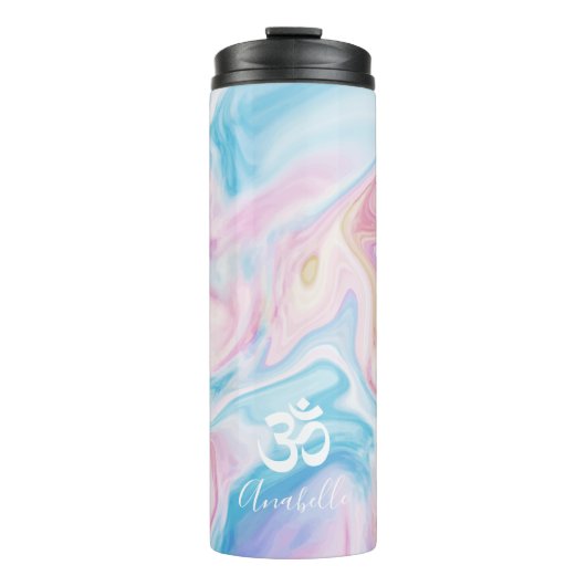 Wirbel aus Marmor und Ohm-Symbol Thermosbecher (Vorderseite)