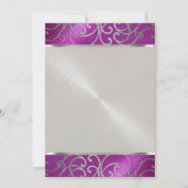 Wirbel aus Quinceanera, Himbeere und Silver Filigr Einladung (Rückseite)