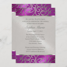 Wirbel aus Quinceanera, Himbeere und Silver Filigr