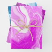Wirbel aus rosa, Lila und blauem Marmor Geschenkpapier Set (Beispiel)