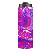 Wirbel aus rosa und Lila Marmor Thermosbecher (Vorderseite)