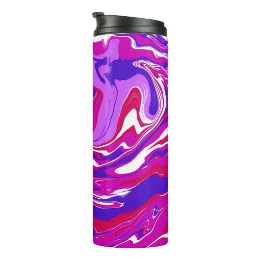 Wirbel aus rosa und Lila Marmor Thermosbecher (Nach rechts gedreht)