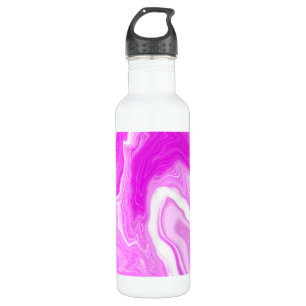 Wirbel aus rosa und weißem Marmor Fluid Art Edelstahlflasche