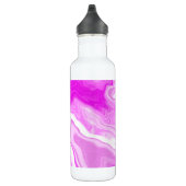 Wirbel aus rosa und weißem Marmor Fluid Art Edelstahlflasche (Rechts)