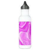 Wirbel aus rosa und weißem Marmor Fluid Art Edelstahlflasche (Links)