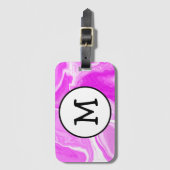 Wirbel aus rosa und weißem Marmor Personalisiert Gepäckanhänger (Vorderseite Vertikal)