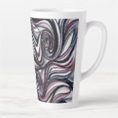Wirbel aus schwarz-weißem Kaffee auf einem 17 oz. Milchtasse (Rechts)