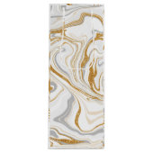 Wirbel aus Weiß-, Gold- und Silbermarmor Fluid Art Geschenktüte Für Weinflaschen (Vorderseite)