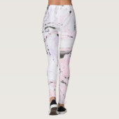 Wirbel aus weißem, hellrosa und grauem Marmor Leggings (Rückseite)