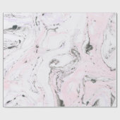 Wirbel aus weißem Rosa und grauem Marmor Geschenkpapier (Flach)