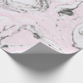 Wirbel aus weißem Rosa und grauem Marmor Geschenkpapier (Ecke)