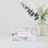 Wirbel aus weißem und rosa und grauem Marmor Visitenkarte (Stehend Vorderseite)