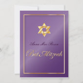Wirbel Bat Mitzvah/plum/gold Einladung (Rückseite)