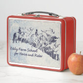 Wirbel-Bauernhof-Schule für Pferd und Reiter Metall Brotdose (Beispiel)