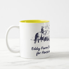 Wirbel-Bauernhof-Schule für Pferd und Reiter Zweifarbige Tasse