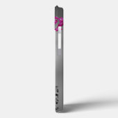 WIRBEL, BERRIES DAMASK MONOGRAM, rosa, schwarz Case-Mate iPhone Hülle (Rückseite / Links)