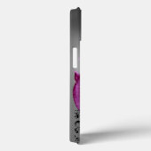 WIRBEL, BERRIES DAMASK MONOGRAM, rosa, schwarz Case-Mate iPhone Hülle (Rückseite / Rechts)