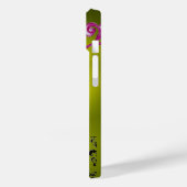 WIRBEL, BERRIES DAMASK MONOGRAM, rosa, schwarz Case-Mate iPhone Hülle (Rückseite / Links)