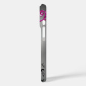 WIRBEL, BERRIES DAMASK MONOGRAM, rosa, schwarz Case-Mate iPhone Hülle (Rückseite / Links)