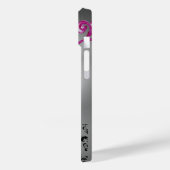 WIRBEL, BERRIES DAMASK MONOGRAM, rosa, schwarz Case-Mate iPhone Hülle (Rückseite / Links)