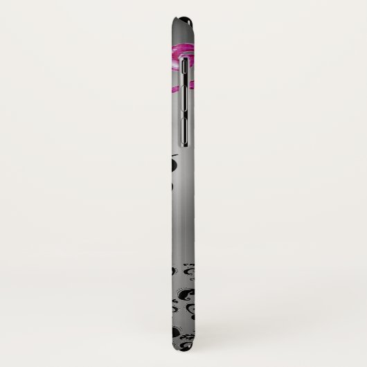 WIRBEL, BERRIES DAMASK MONOGRAM, rosa, schwarz Case-Mate iPhone Hülle (Hinten/Links)