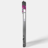 WIRBEL, BERRIES DAMASK MONOGRAM, rosa, schwarz Case-Mate iPhone Hülle (Rückseite / Links)