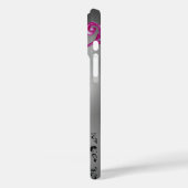 WIRBEL, BERRIES DAMASK MONOGRAM, rosa, schwarz Case-Mate iPhone Hülle (Rückseite / Links)