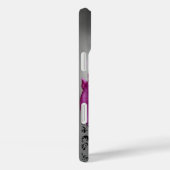 WIRBEL, BERRIES DAMASK MONOGRAM, rosa, schwarz Case-Mate iPhone Hülle (Rückseite / Rechts)