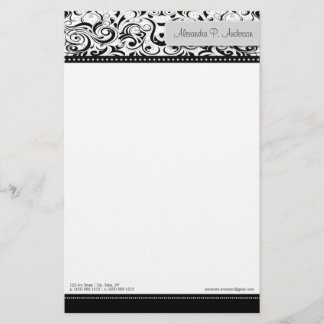Wirbel Black Boutique Designer Stationierung Briefpapier
