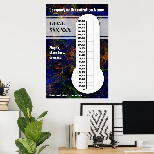 Wirbel-Blauthermometer Poster (Heimbüro)