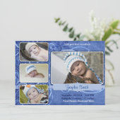 Wirbel Blue Birth Ankündigung (Stehend Vorderseite)