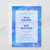 Wirbel Blue Custom Bar Bat Mitzvah Einladung (Vorderseite)