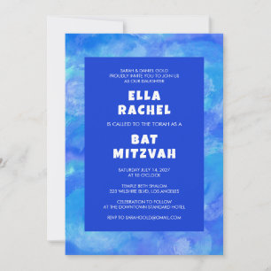 Wirbel Blue Custom Bar Bat Mitzvah Einladung