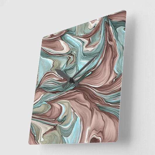 Wirbel der Green Blue Mauve White Gold Wall Uhr (Winkel)