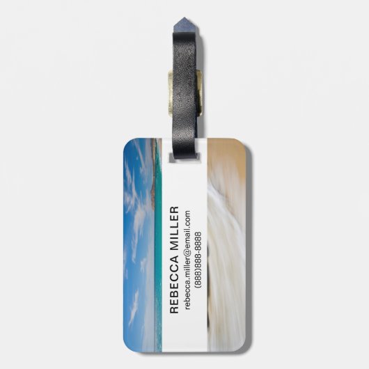 Wirbel der Meerestide am Strand Gepäckanhänger (Rückseite vertikal)