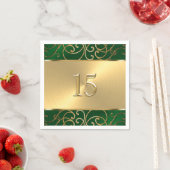 Wirbel der Quinceanera Emerald Green und Gold Fili Serviette (Beispiel)