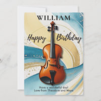 Wirbel der Violine Watercolor - Musik zum Geburtst