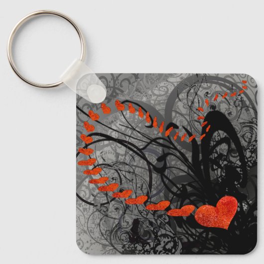 Wirbel des Schwarzen Herzens Schlüsselanhänger (Vorderseite)