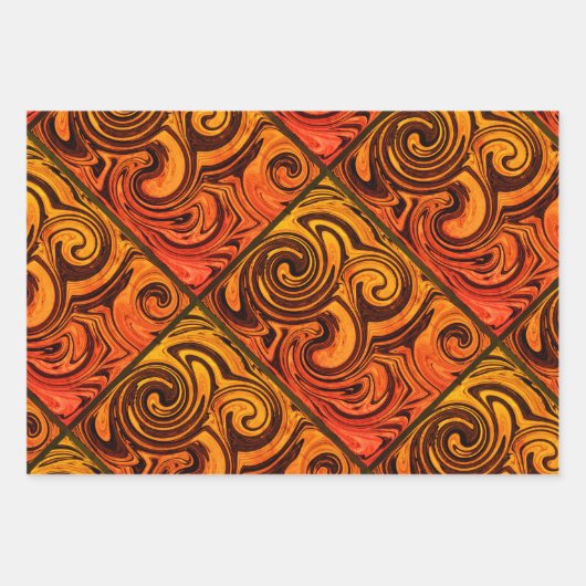 Wirbel, die Papier als Flachblatt Set von 3 (Vorderseite)