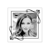 Wirbel Ecke Quadrat Foto Gummistempel (Prägung)