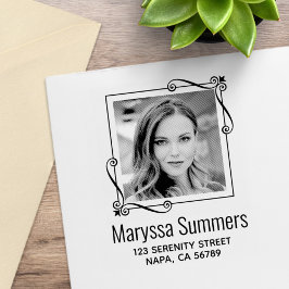 Wirbel Ecke Quadrat Rahmen benutzerdefinierte Foto Gummistempel