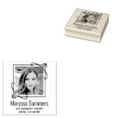 Wirbel Ecke Quadrat Rahmen benutzerdefinierte Foto Gummistempel (Stempel)